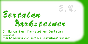 bertalan marksteiner business card